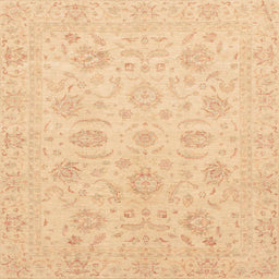 Square Abstract Yellow Oriental Rug, abs3778