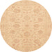 Round Machine Washable Abstract Yellow Rug, wshabs3778