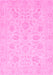 Machine Washable Oriental Pink Traditional Rug, wshabs3778pnk