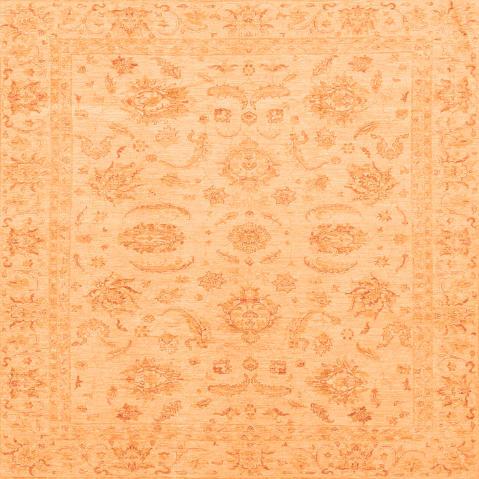 Square Oriental Orange Traditional Rug, abs3778org