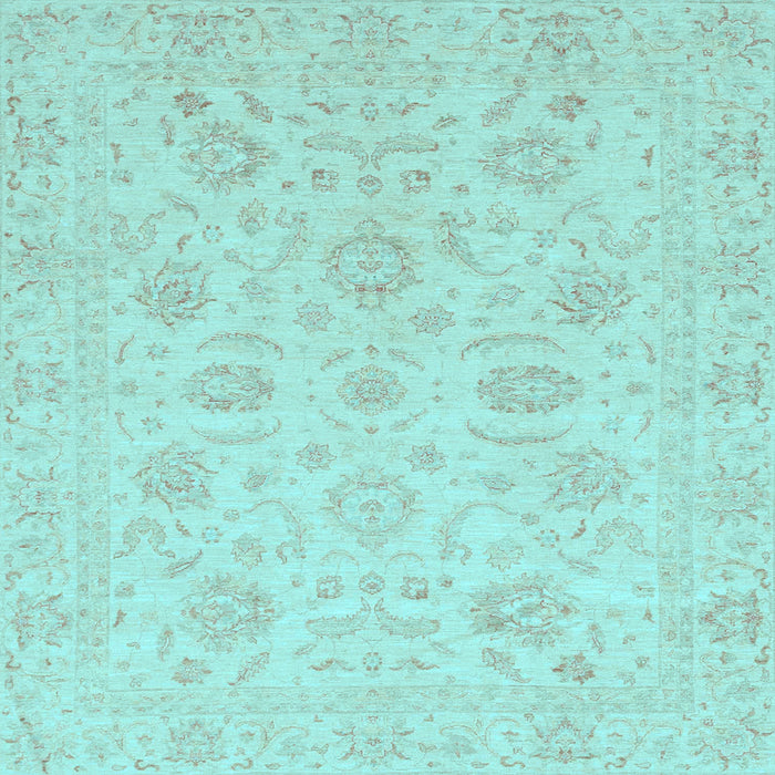 Square Oriental Light Blue Traditional Rug, abs3778lblu
