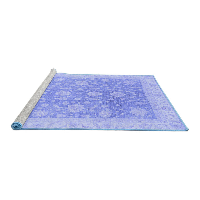 Sideview of Machine Washable Oriental Blue Traditional Rug, wshabs3779blu
