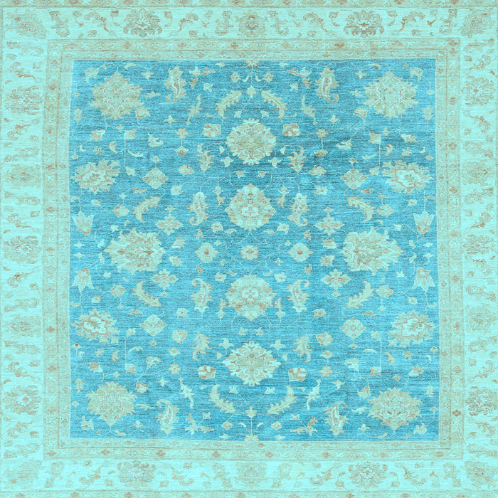 Square Machine Washable Oriental Light Blue Traditional Rug, wshabs3779lblu