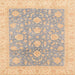 Square Abstract Camel Brown Oriental Rug, abs3779