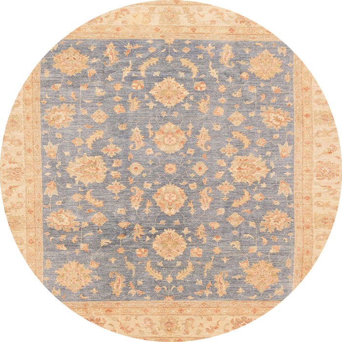 Round Abstract Camel Brown Oriental Rug, abs3779
