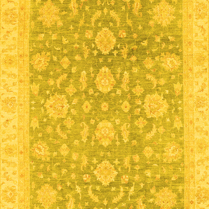 Machine Washable Oriental Yellow Traditional Rug, wshabs3779yw