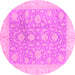 Round Oriental Pink Traditional Rug, abs3779pnk