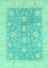 Machine Washable Oriental Turquoise Traditional Area Rugs, wshabs3779turq