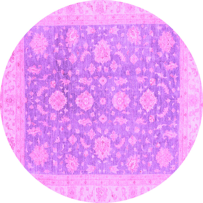 Round Oriental Purple Traditional Rug, abs3779pur