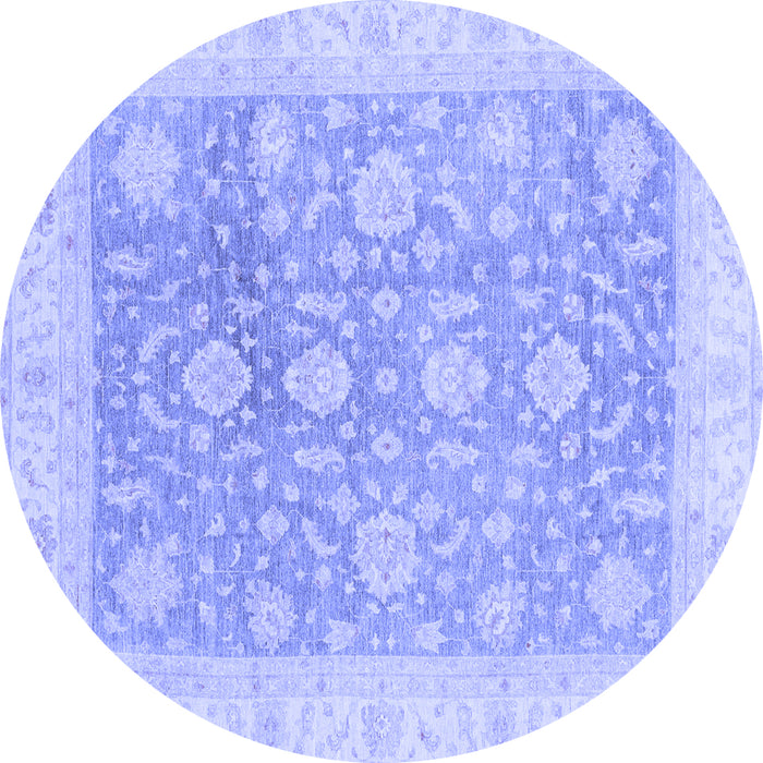 Round Oriental Blue Traditional Rug, abs3779blu
