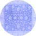 Round Oriental Blue Traditional Rug, abs3779blu