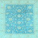 Square Oriental Light Blue Traditional Rug, abs3779lblu