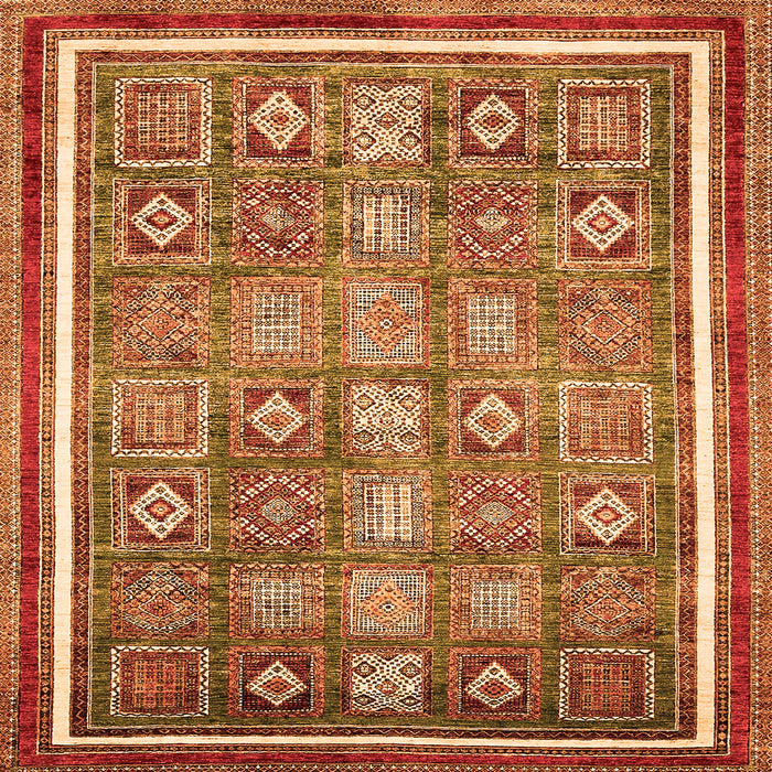 Square Machine Washable Oriental Orange Modern Area Rugs, wshabs377org