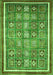 Machine Washable Oriental Green Modern Area Rugs, wshabs377grn