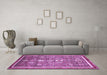 Machine Washable Oriental Purple Modern Area Rugs in a Living Room, wshabs377pur