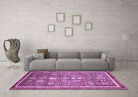 Machine Washable Oriental Purple Modern Rug, wshabs377pur