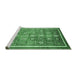 Sideview of Machine Washable Oriental Emerald Green Modern Area Rugs, wshabs377emgrn