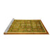 Sideview of Machine Washable Oriental Yellow Modern Rug, wshabs377yw