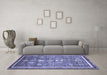 Machine Washable Oriental Blue Modern Rug in a Living Room, wshabs377blu