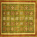 Square Oriental Yellow Modern Rug, abs377yw