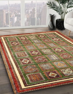 Machine Washable Abstract Saffron Red Rug in a Family Room, wshabs377