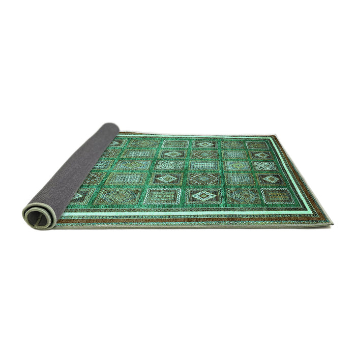 Sideview of Oriental Turquoise Modern Rug, abs377turq