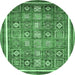 Round Oriental Emerald Green Modern Rug, abs377emgrn