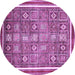 Round Machine Washable Oriental Purple Modern Area Rugs, wshabs377pur