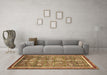 Machine Washable Oriental Brown Modern Rug in a Living Room,, wshabs377brn