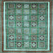 Square Oriental Light Blue Modern Rug, abs377lblu