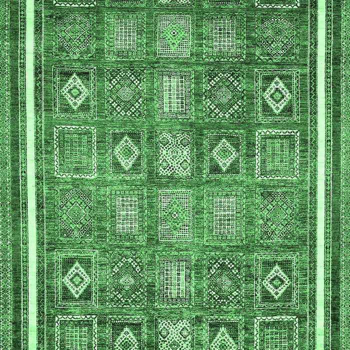 Machine Washable Oriental Emerald Green Modern Area Rugs, wshabs377emgrn
