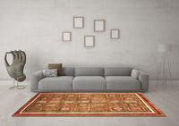 Machine Washable Oriental Orange Modern Rug, wshabs377org