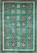 Machine Washable Oriental Light Blue Modern Rug, wshabs377lblu