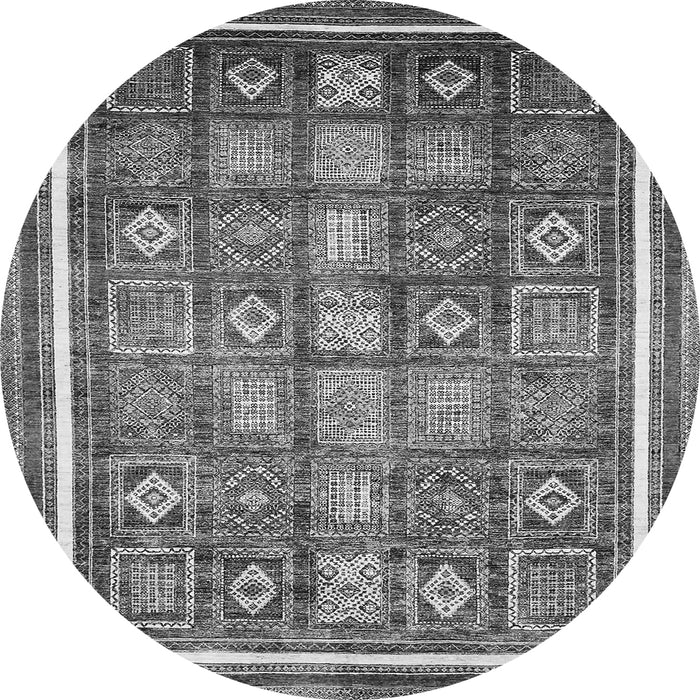 Round Oriental Gray Modern Rug, abs377gry