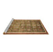 Sideview of Machine Washable Oriental Brown Modern Rug, wshabs377brn