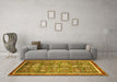 Machine Washable Oriental Yellow Modern Rug in a Living Room, wshabs377yw