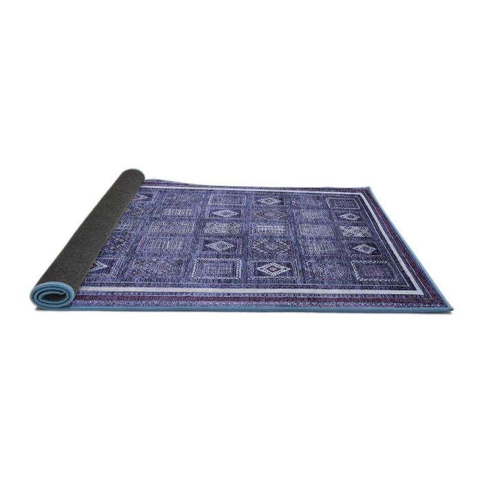 Sideview of Oriental Blue Modern Rug, abs377blu