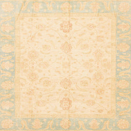 Square Machine Washable Abstract Khaki Gold Rug, wshabs3780