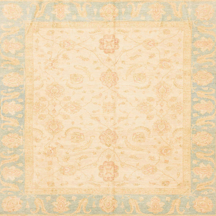 Square Machine Washable Abstract Khaki Gold Rug, wshabs3780