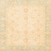 Square Machine Washable Abstract Khaki Gold Rug, wshabs3780