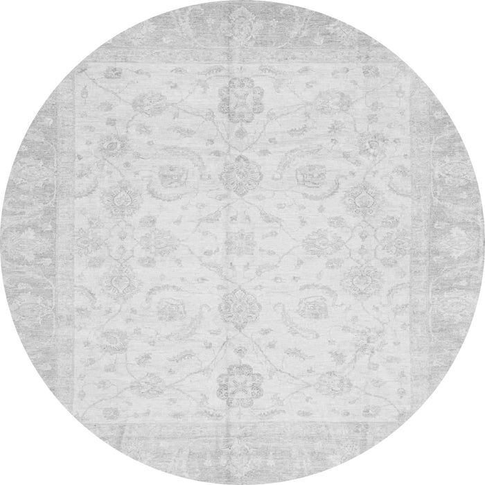 Round Oriental Gray Traditional Rug, abs3780gry