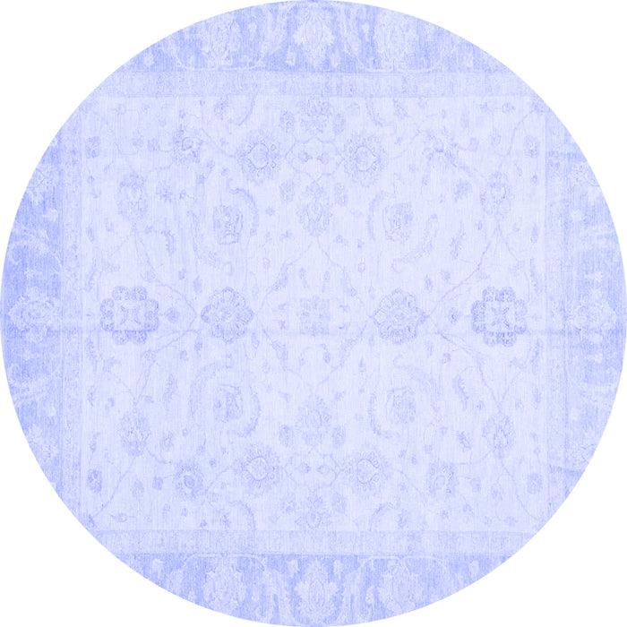 Round Oriental Blue Traditional Rug, abs3780blu
