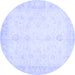 Round Oriental Blue Traditional Rug, abs3780blu