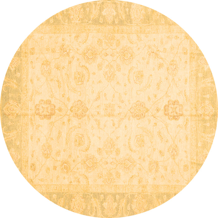 Round Oriental Brown Traditional Rug, abs3780brn