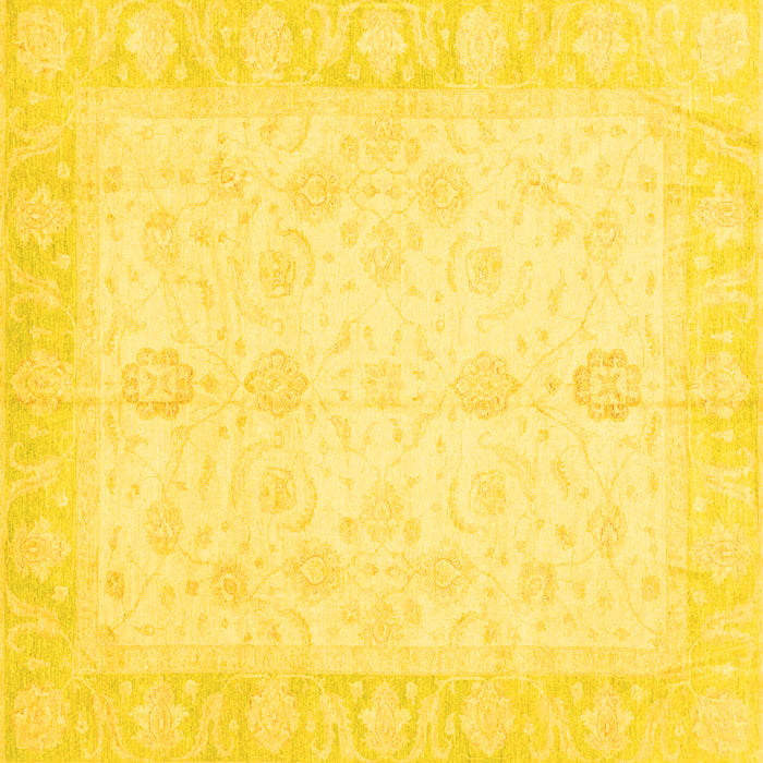 Square Oriental Yellow Traditional Rug, abs3780yw