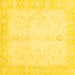 Square Oriental Yellow Traditional Rug, abs3780yw