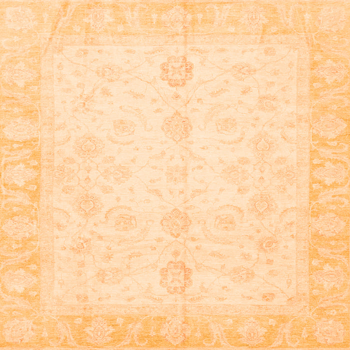 Square Oriental Orange Traditional Rug, abs3780org