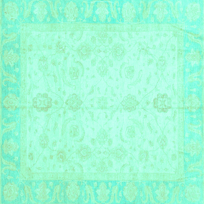 Square Oriental Turquoise Traditional Rug, abs3780turq