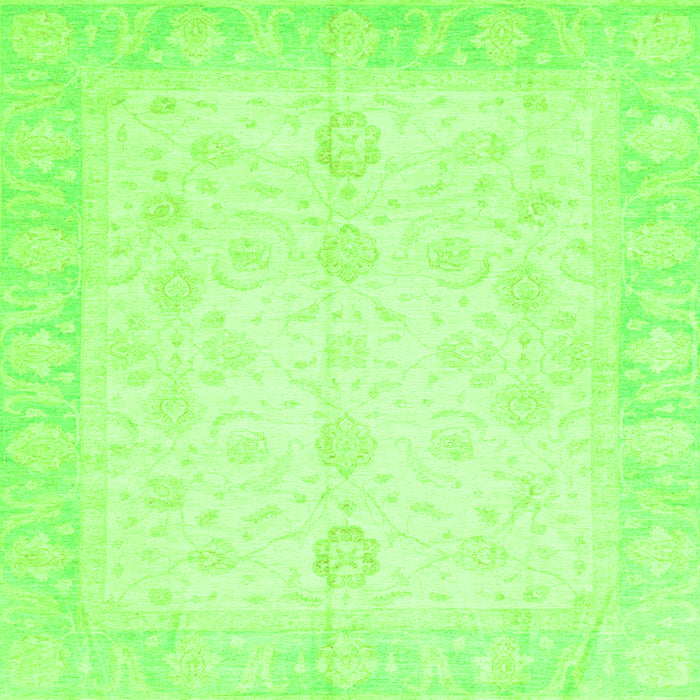 Square Oriental Green Traditional Rug, abs3780grn