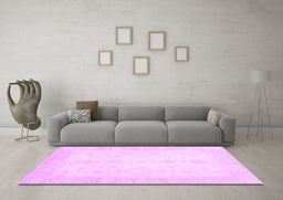 Machine Washable Oriental Purple Traditional Area Rugs in a Living Room, wshabs3780pur
